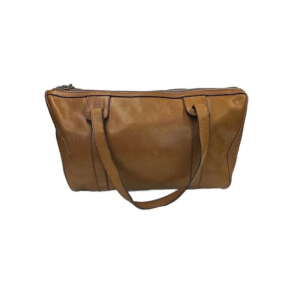 Vintage‎ Salvatore Ferragamo Handbag Cognac Brown Purse Small Tote Made In Italy - Picture 1 of 16